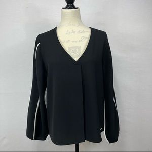 Andrew Marc NY Black Top Balloon Sleeve, Size M